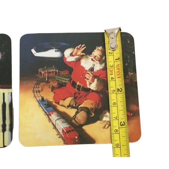 Vintage 1999 Set of 4 Coca Cola Santa Holiday Christmas Coasters - Picture 8 of 9